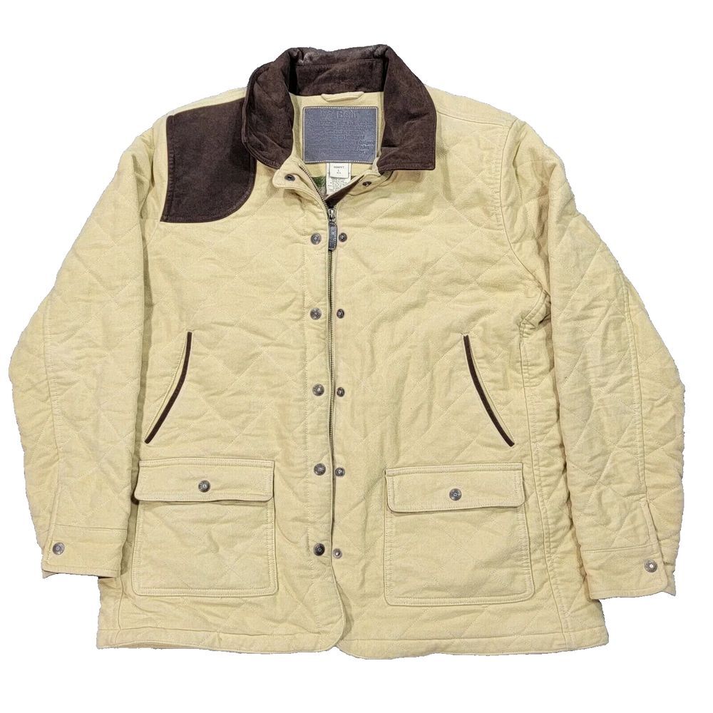 L.L. Bean Cream and Brown Utility Jacket